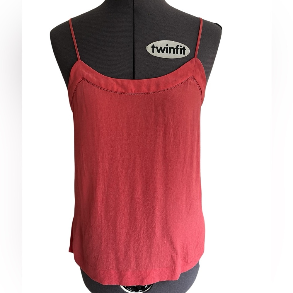 100% Silk Coral Spaghetti Strap Camisole